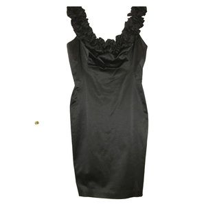 LBD cocktail dress with flower neckline